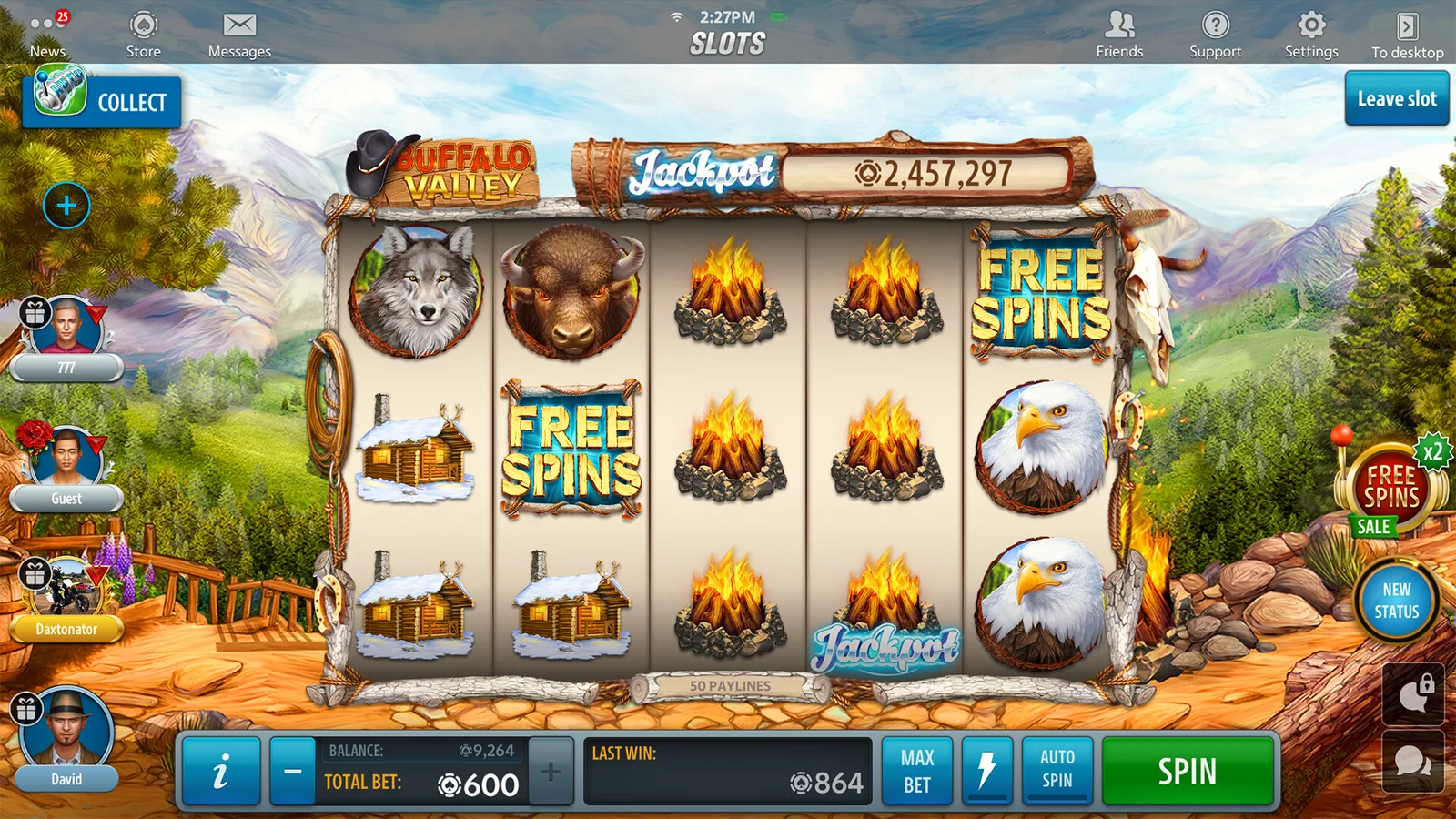 Tampilan permainan slot bertema warna-warni di GUATOGEL