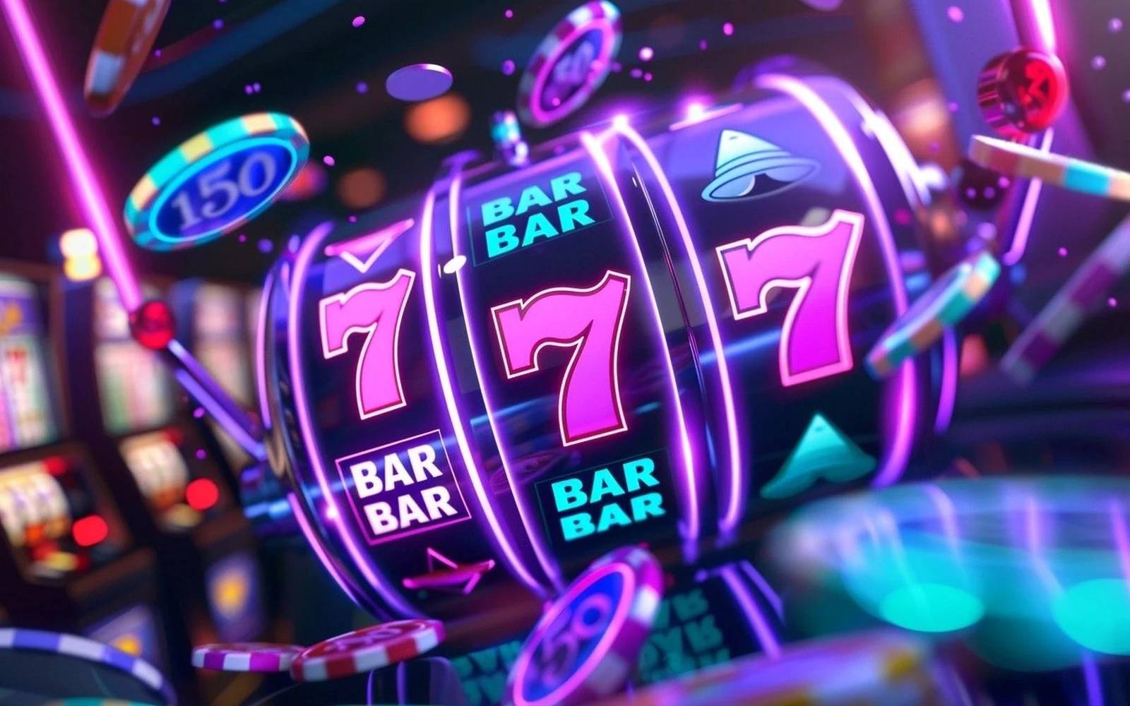 Layar mobile menampilkan permainan slot dengan reel dan simbol
